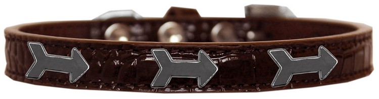 Arrows Widget Croc Dog Collar Chocolate Size 10